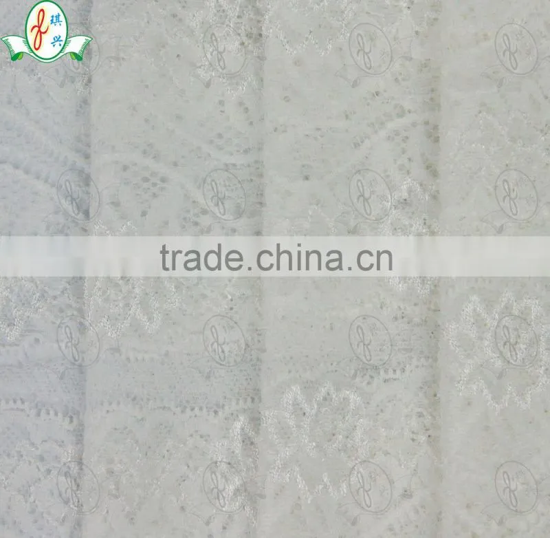 white stretch jacquard lace fabric