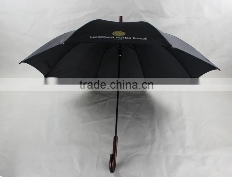 23 inches black color custom made auto open straight umbrella