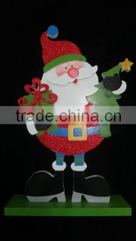 2014 wooden christmas santa standing decoration