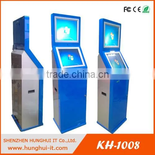 dual screen bill validator self service payment kiosk with wifi internet function