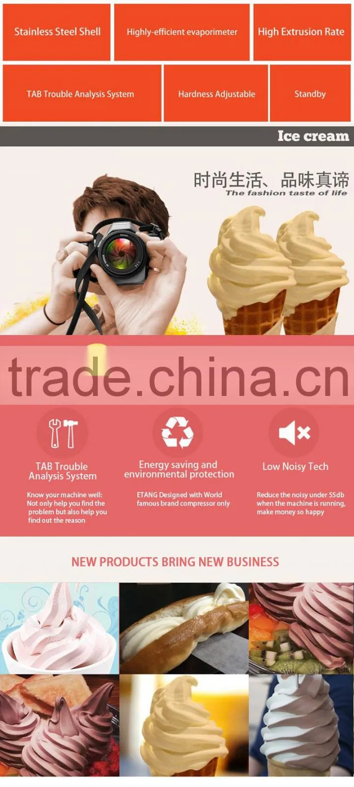 3 Flavor Cheap Soft Ice Cream Cone Machine Price For Sale