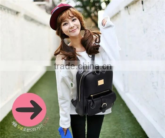 2016 Thread Girls High School bag for PU Leather Travel Backpack bag