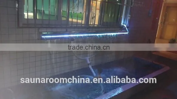SS304 LED waterfall for pool water landscaping