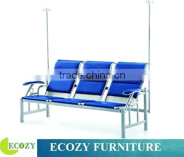 Hospital blood transfusion chair with infusion rod holder