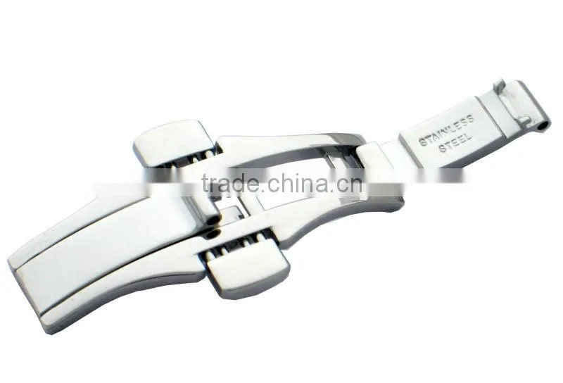 Stainless Steel butterfly clasp watch buckle for china watches and bracelets for gentleman watches men