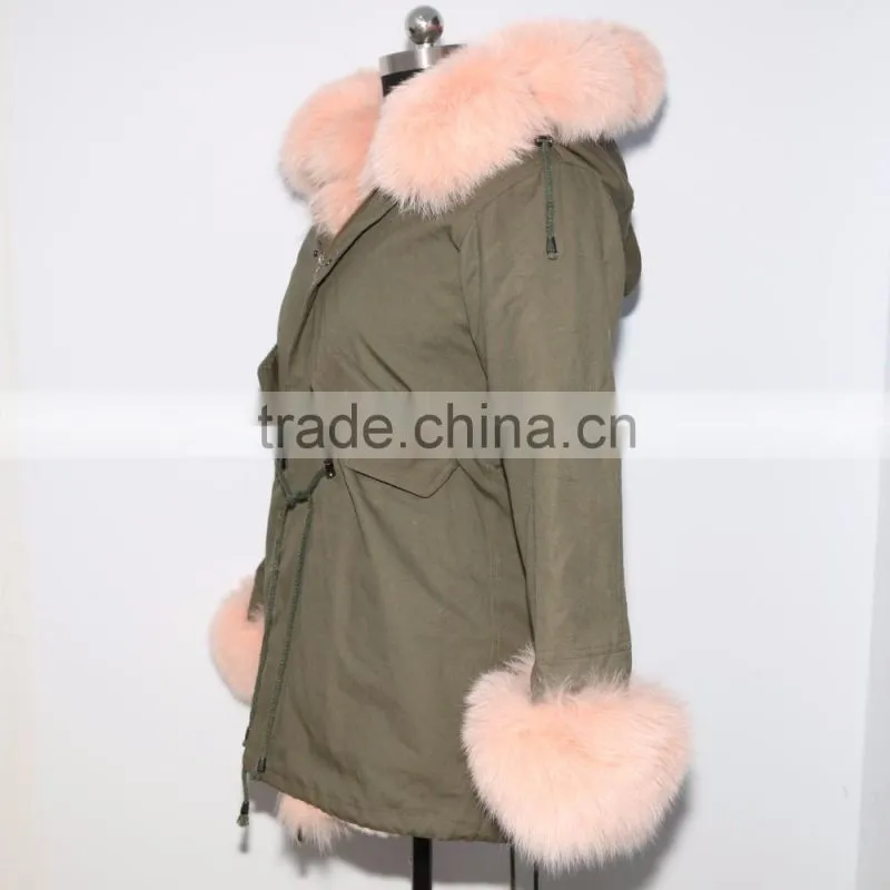 PK31 Winter New Style Parka Coat With Raccoon Fur Trim
