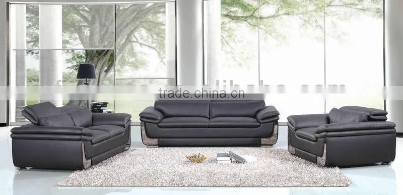 Alibaba wholesale leather trend sectional sofa black