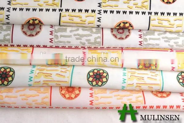 Mulinsen 2015 printed polyester with twist satin price per meter