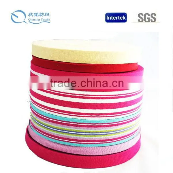 2015 Best popular high quality soft and comfotable herringbone cotton webbing tape