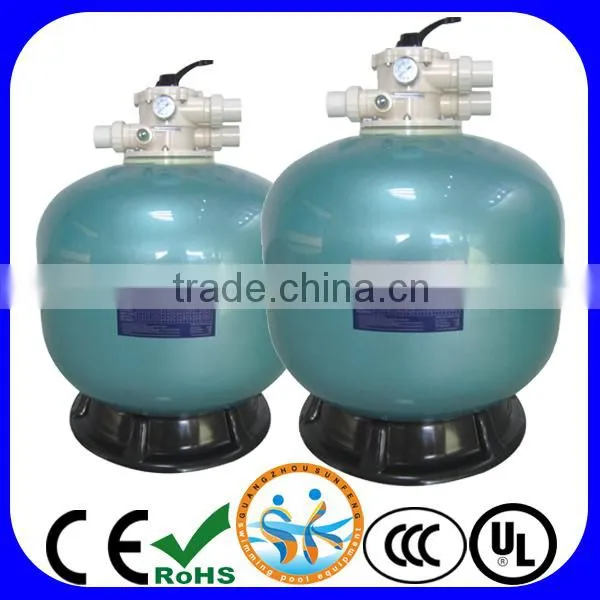 Smooth top mount swimming pool sand filter