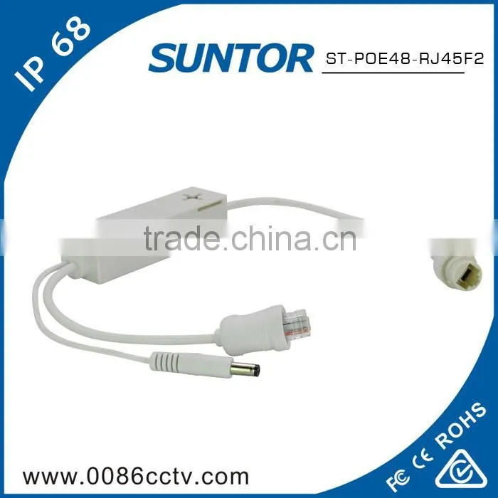 Black Nylon 9 Pin Aviation Electrical Connectors To RJ45 Converter For POE