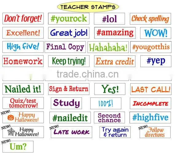 2015 Famous Top Quality Pocket Rubber Stamp Handles Plastic Self-Inking Stamp