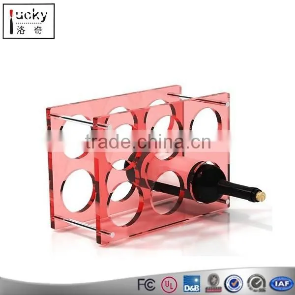 High quality Acrylic 6 bottles Wine Display Stand