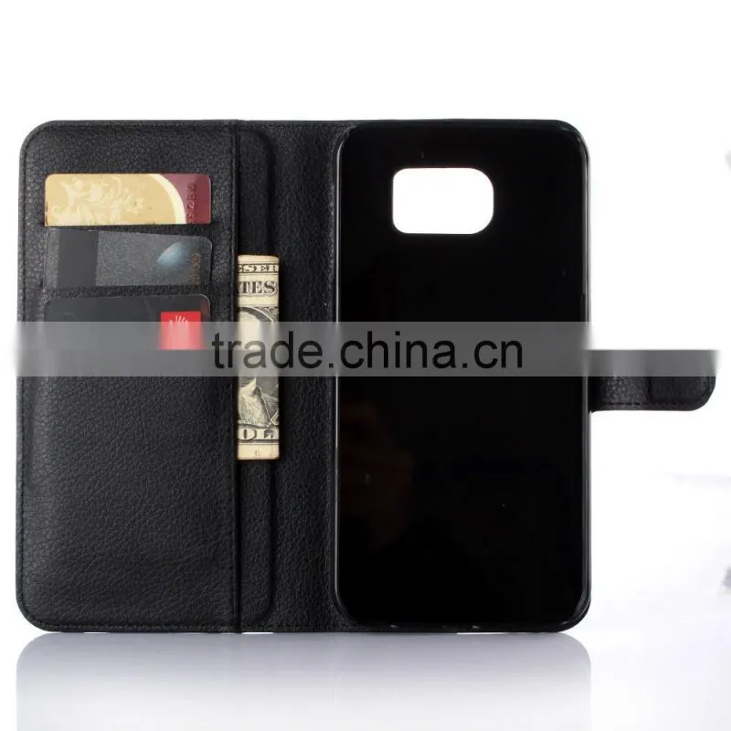 Hot Selling Ultra Thin PU Leather Case Folio Flip Cover with Wallet and Card Slot for Samsung GALAXY S7 Plus