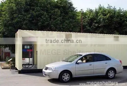 Modified sea container gas and petrol station