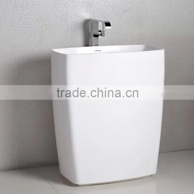 Solid Surface Table Top Man-made Stone Pedestal Basin, artificial stone Freestanding wash basin