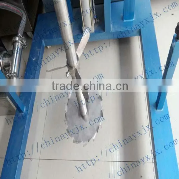 High shearing disperser for various viscosity liquid product and powder solid product.