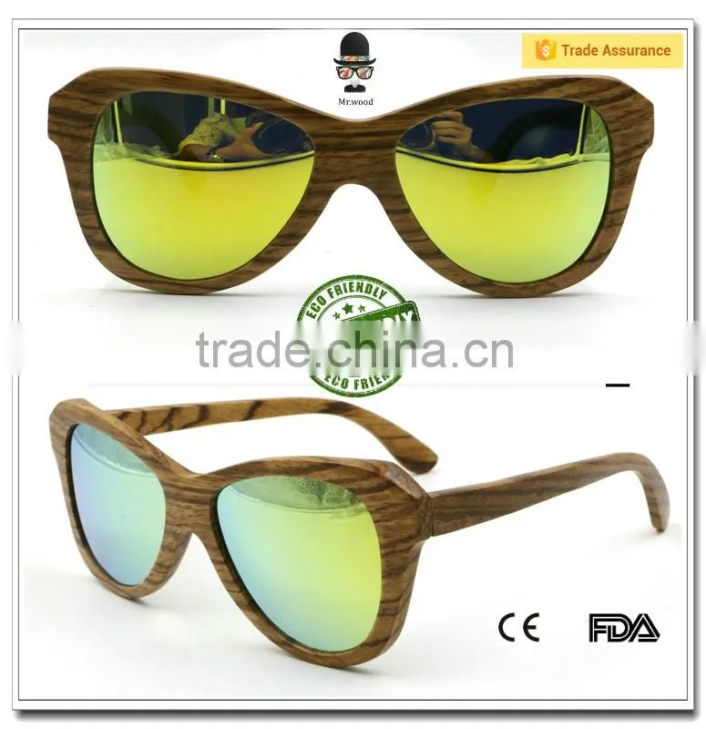 Polarized Genuine Bamboo Sunglasses/Wooden Sunglasses/Homex_FSC/BSCI/CE