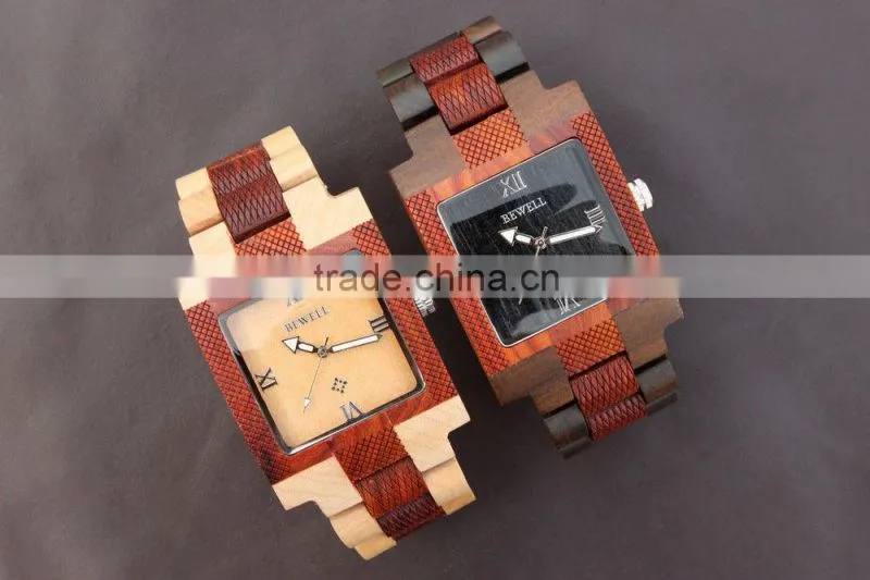 Mixed color Wristwatch Wooden Water Resistant Wooden WristWatch Women Men Wristwatch Wooden