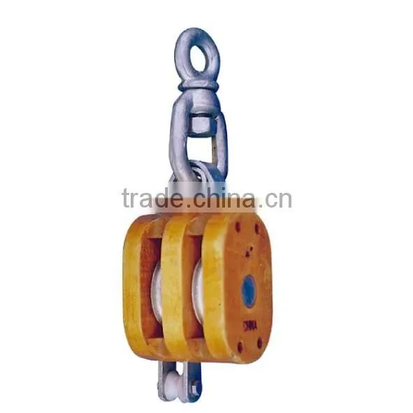 SWIVEL EYE /SWIVEL HOOK REGULAR WOOD PULLEY BLOCK
