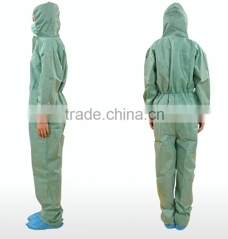 2015 New Products Waterproof YELLOW Disposable Coverall with hood