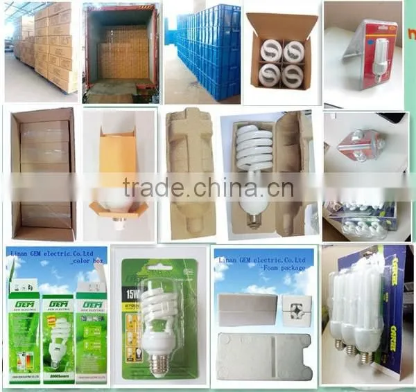 3000/6000/8000Hours U Spiral Shape 5-105W CFL Light Bulb With Price