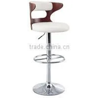 Black Leather Modern Wood Bar Chair for Home Use