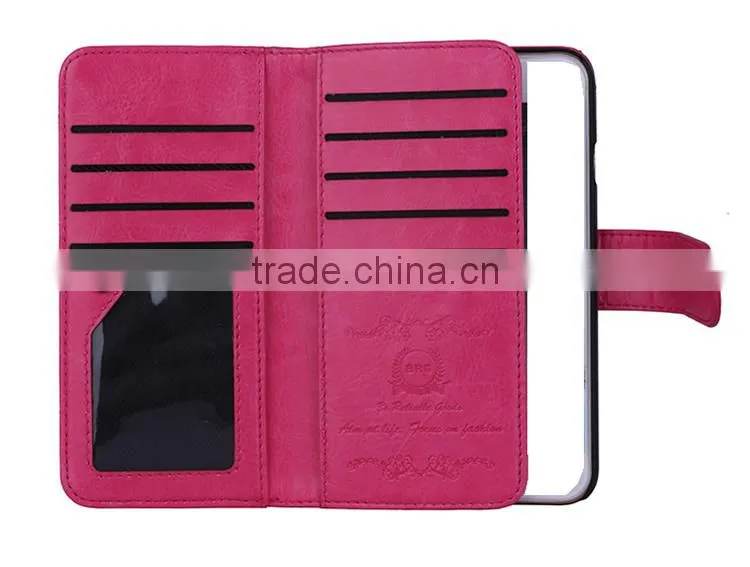 Universal Flip Separable PU/Genuine Leather Wallet Mobile Phone Case