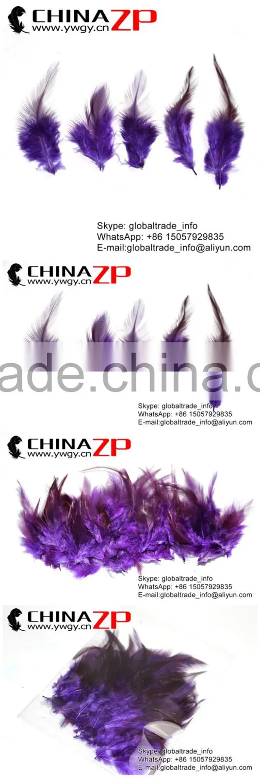 Top Supplier ZPDECOR Bulk Sale Selected Prime Quality Purple Chicken Rooster Saddle Feathers