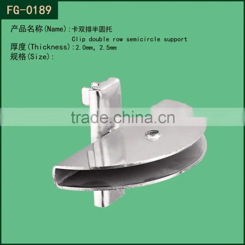 Metal golden hanging shelf bracket fitted on channel