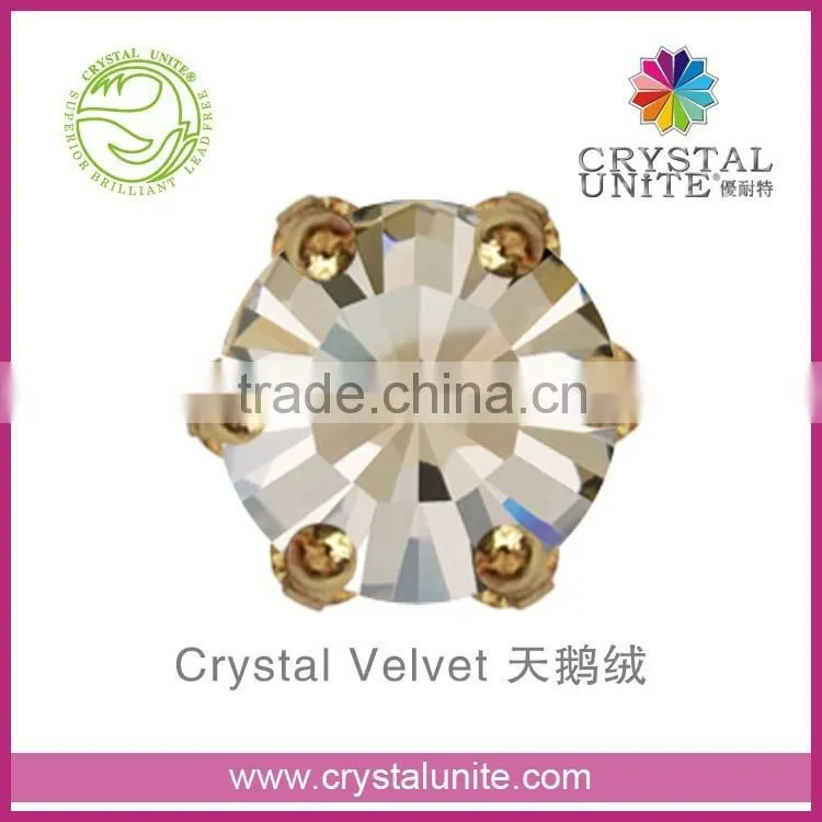 Crystal Unite Lead Free Chaton in Crown Setting, Crystal Velvet