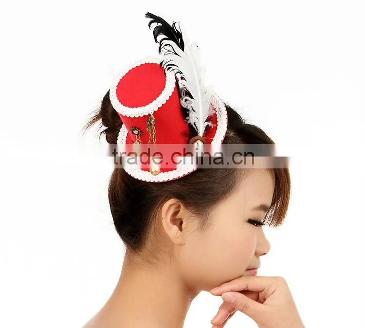 MYLOVE 9cm red feather top hat fascinations costumes fascinator MLGM034