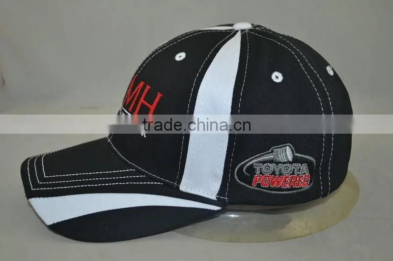 Guangzhou hat factory professional custom 8 panel / / embroidery logo / 100% cotton/black baseball cap