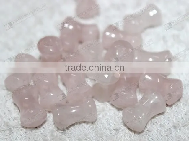 Hot sale natural rose quartz ear piercing jewelry,double flare ear plugs