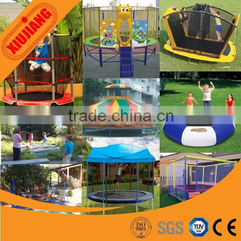 Kids indoor outdoor theme park fitness trampoline with handle