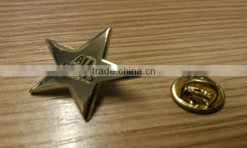 ALL SAINTS gold/silver/brass star shaped metal lapel pin badge