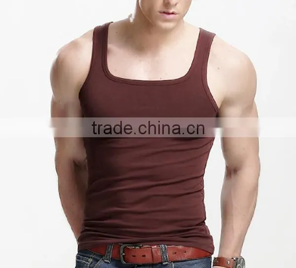 New style hot basic cheap high quality gym singlet vest for men