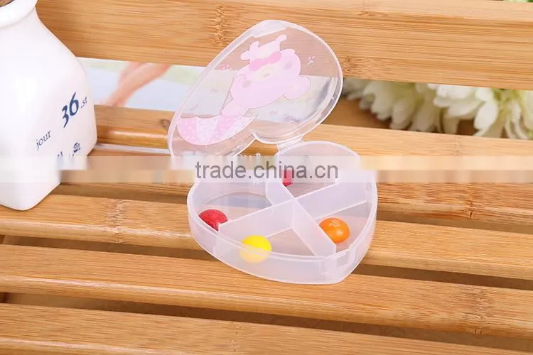 Contemporary Latest Plastic Red Heart Shaped Pill Box