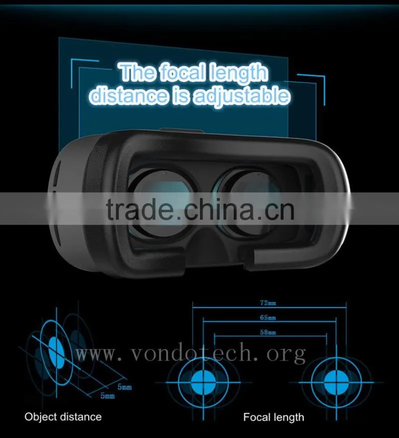 Vondo 2017 Top selling vr box virtual reality glasses 3d movies games