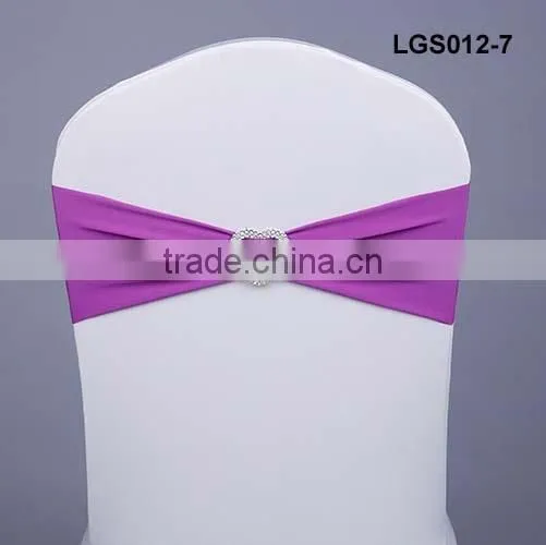 wholesale light purple spandex chair cover chair band with buckle