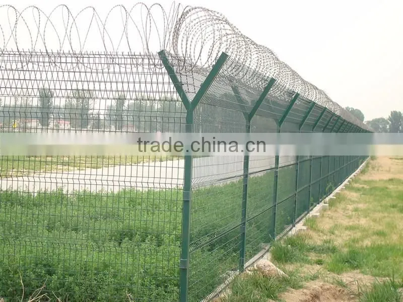 PVC coated Anti-climbing Y type airport razor barbed wire & fence panel