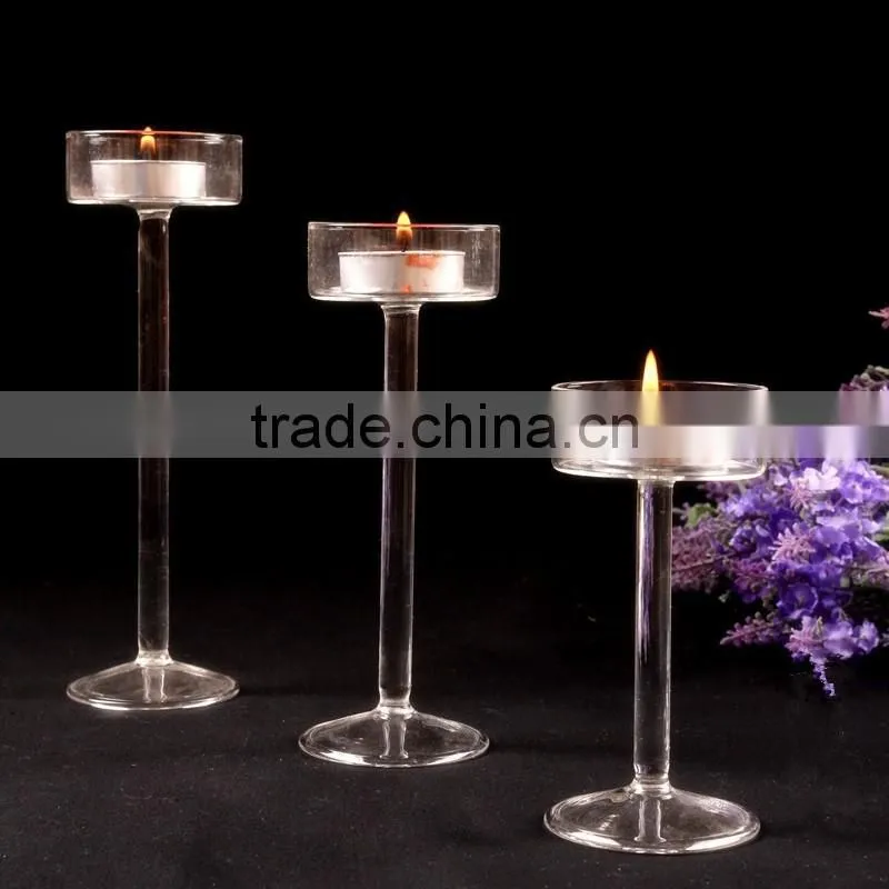 2016 hot sale new design luxury CE glass candle holder goblets