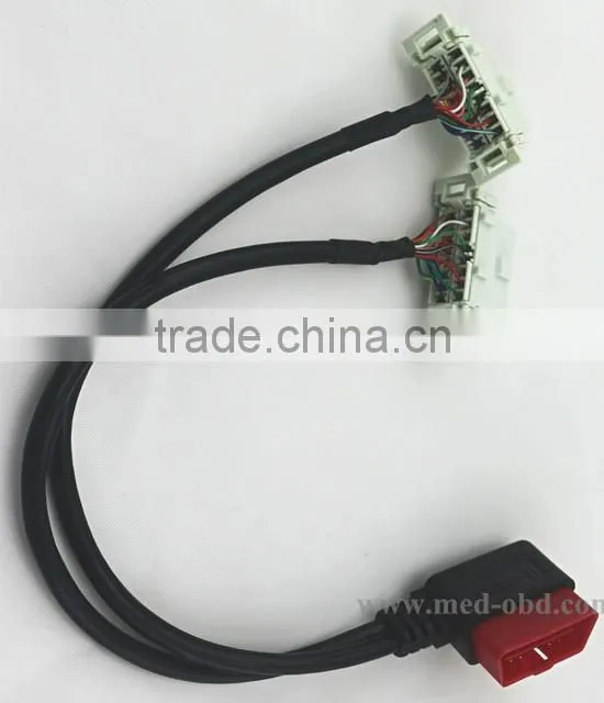 OBD2 Cable Connector USB/Vida Diagnostic Cable /Splitter Y Cable, right-angle J1962M to 2 J1962F, 1ft