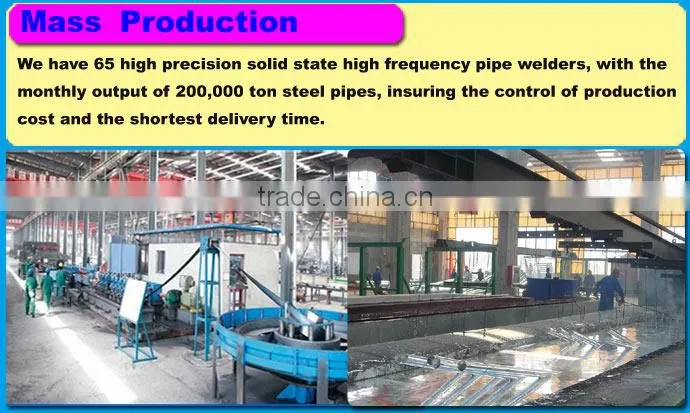 erw steel galvanized pipe price for greenhouse structure