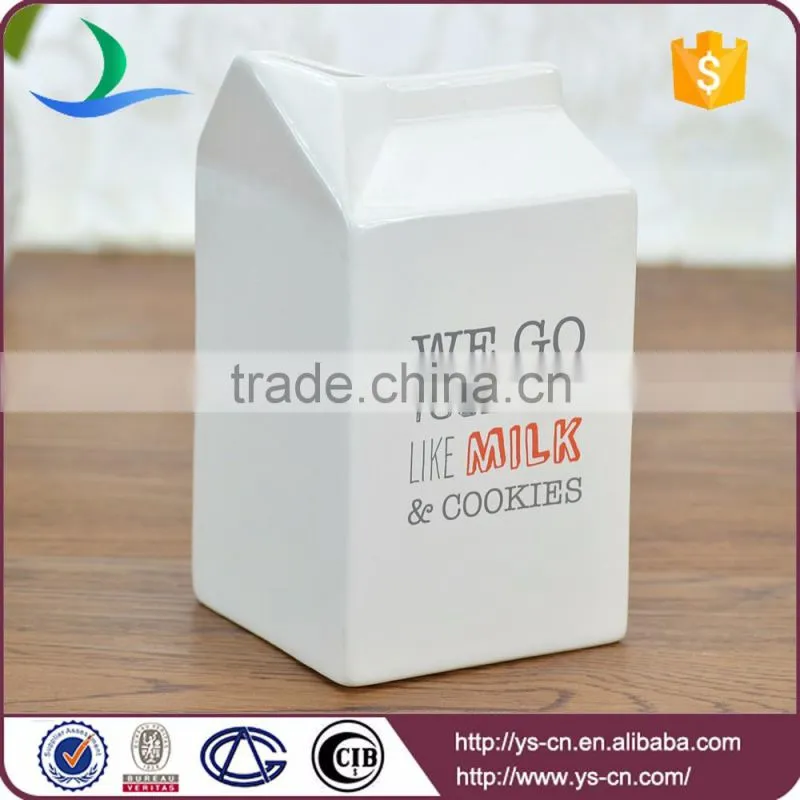 China supplier milk carton shape ceramic milk jug wholesale