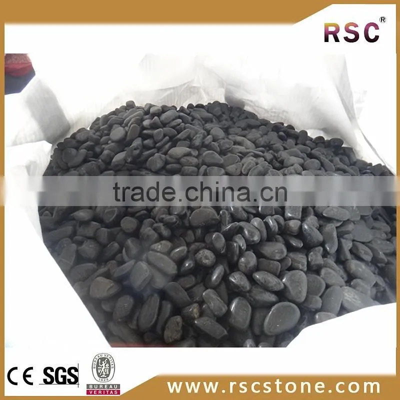 China black polished pebble stone in size 2-4cm