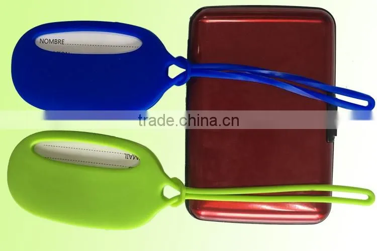 Eco-friendly silicone luggage tag with custom logo