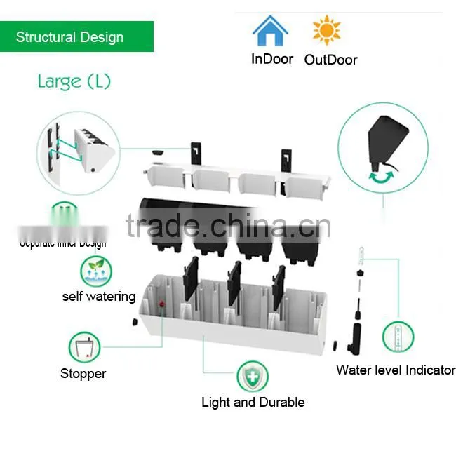 2016 new design GreenSun Hydro Plastic Vertical garden wall planter/Hydroponic green wall planter,hanging planter