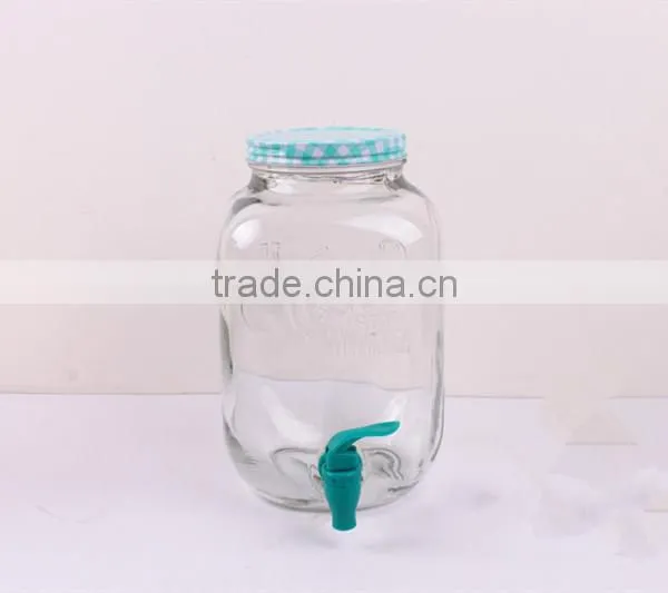 6L glass beverage dispenser with faucet
