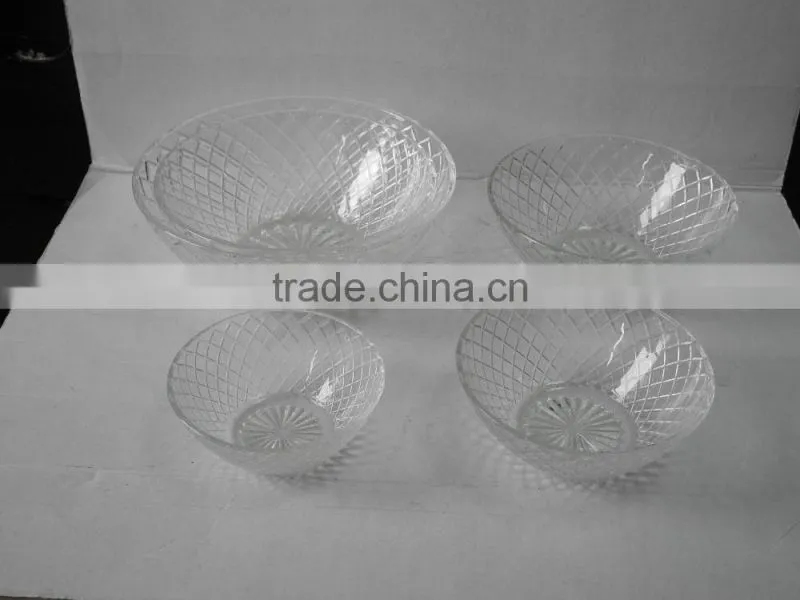 5pcs promotional clear crystal glass fruit bowl set